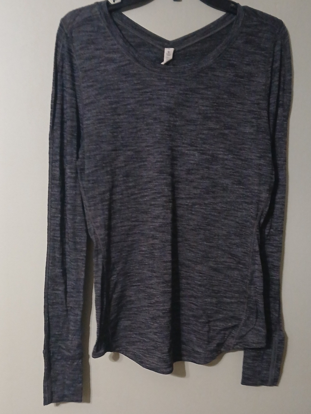 lululemon athletica Women's Long-Sleeve Heathered Dark Gray/Blackish Top Size 12